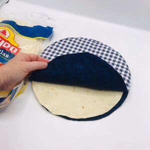 Tortilla Warmer 10.5 Inches Navy Gingham Print Holds Up To 6 Tortillas
